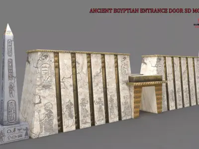 ANCIENT EGYPTIAN ENTRANCE DOOR 3D MODEL Low-poly 3D model