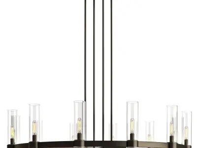 RESTORATION HARDWARE RAVELLE ROUND CHANDELIER Bronze 3D model
