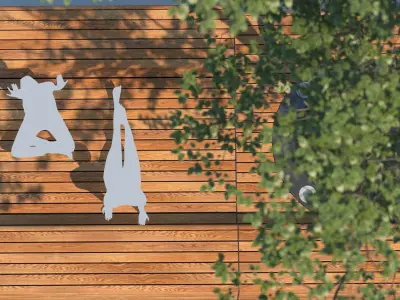 street bench and tree wind animation 3D model