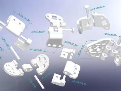 Hinges set of door 3D print model