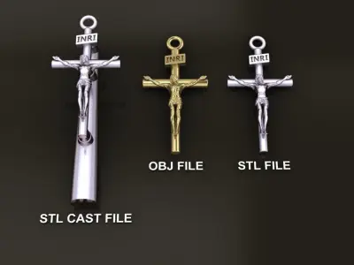 JESUS CROSS PENDANT LARGE SIZE  3D print model