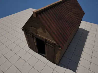 Wooden shack Low-poly 3D model