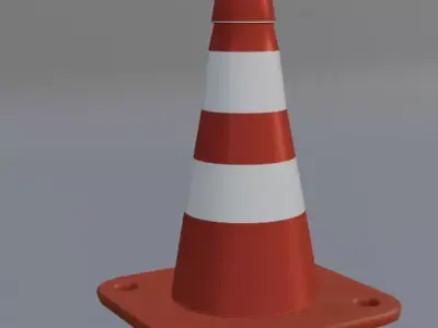 Traffic Cone Low Poly Game Ready Two Prop 3D Model Low-poly 3D model