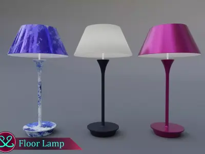 Awesome Floor Lamp Pack Floor Table Lamps Free low-poly 3D model