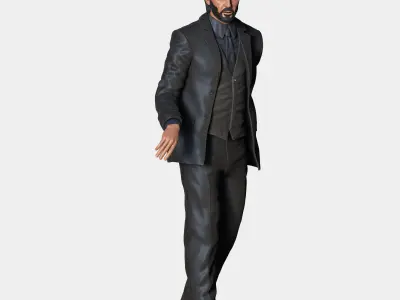 N2 John Wick closing cars door pose 3D print model