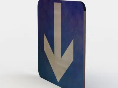 Sign arrow Low-poly 3D model