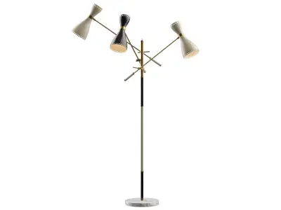 Italian Tri Arm Floor Lamp 3D model