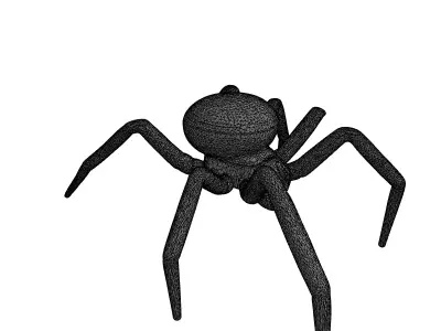 Artistic Wooden Spider Figurine Low-poly 3D model