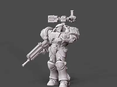 Cosmic legionnary Kit - Green Beret in heavy armor 3D print model