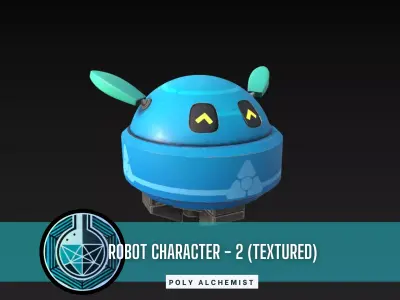 Robot Character - 2 - Textured Low-poly 3D model