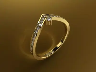 Light Fashion Ring - 3D Jewelry - AN-382 3D print model