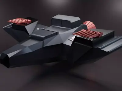 Sci-Fi Spaceship Low-poly 3D model