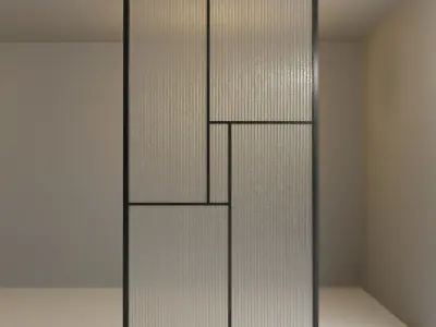 Glass partition door 82 Low-poly 3D model