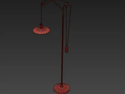 Loft Cone Pendant Balance Floor Lamp 3D model