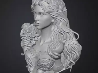 Persephone Goddess Pendant 3D Printable Model 3D print model