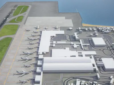 Ngurah Rai International Airport - DPS Low-poly 3D model