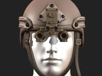 Helmet military combat soldier armor  Low-poly 3D model 5