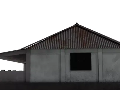 Traditional rural village mosque Low-poly 3D model