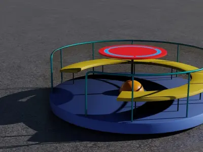 playground 3D model carousel with seat Low-poly 3D model