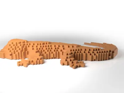 GecoRhino Minecraft Voxel Low-poly 3D model