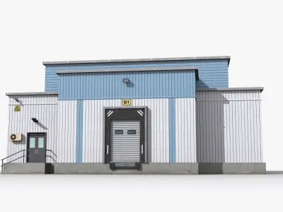 Factory x6 Low-poly 3D model