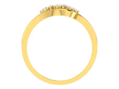 Light Weight Yellow Gold Diamond Ring  -EZ R-193 3D print model