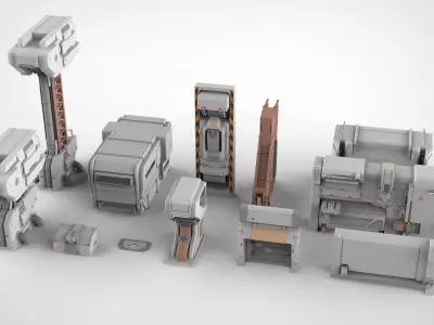 sci-fi Architecture kitbash 27 3D model