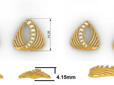 Triangle Earring 3D print model