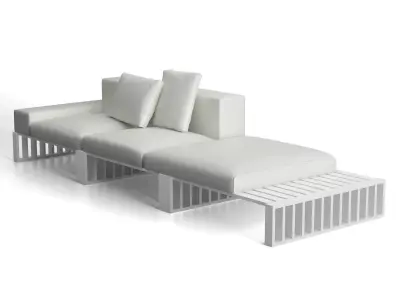 Docks sofa with chaise lounge 3D model
