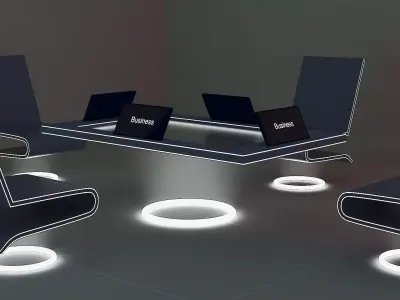 Futuristic meeting room 3D model