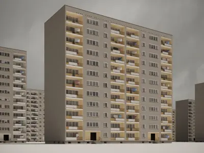PRE-FABRICATED CONCRETE PANEL RESIDENTIAL BUILDINGS ASSET 3D model
