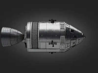 Apollo 11 Command and Service Module CSM Low-poly 3D model