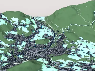 Cityscape Bad Ischl Austria 3D model