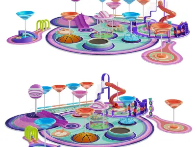 Playground Lollipop Street Paradise 3D model