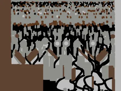 Japanese style electric pole  Low-poly 3D model