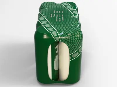 8 pack 500ml shrinkwrapped beverage cans  3D model