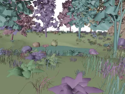 Forest Scene Low-poly 3D model purchase
