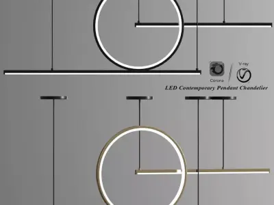 LED Contemporary Pendant Chandelier 3D model