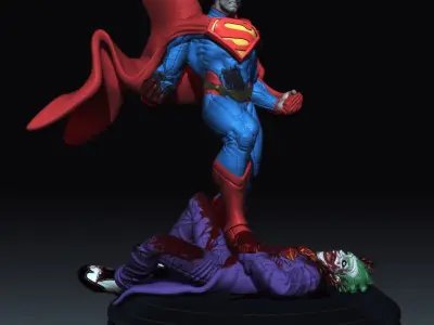 Superman kills Joker Injustice DC Comics fanarts stl 3d print 3D print model