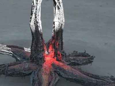 Hydra Syren Archway Beach monolith Low-poly 3D model