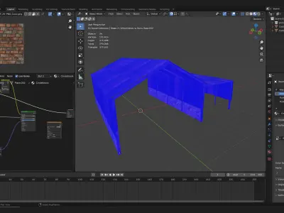 open rural farm barn shed storage roof structure 3D model