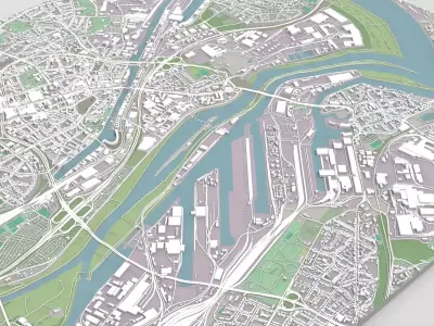 Cityscape Deisburg Germany 3D model