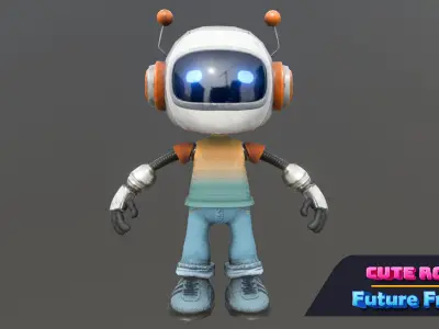 Cute Robot 01 Future Friends Low-poly 3D model