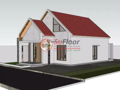 House 12x19m code 528 - Sketchup 3D model 3D model 3D model