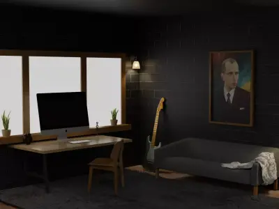 A cozy Room Low-poly 3D model