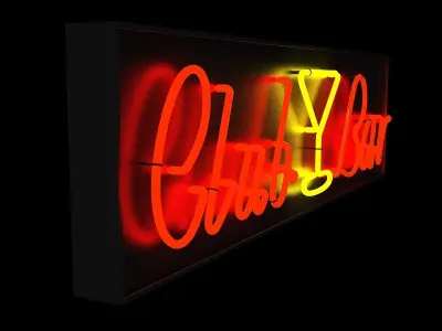 Chinese neon light Low-poly 3D model