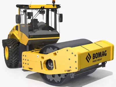 BOMAG BW226 DH5 Single Drum Compactor Clean Rigged 3D model