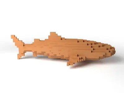 Whaleshark Minecraft Voxel Low-poly 3D model