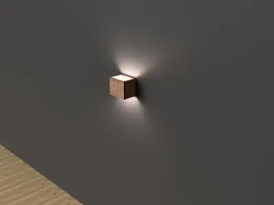 Wooden Wall Lamp Indoor Outdoor Vintage  3D model