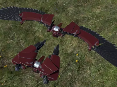 Animated Robot Wings Textured version 3D model